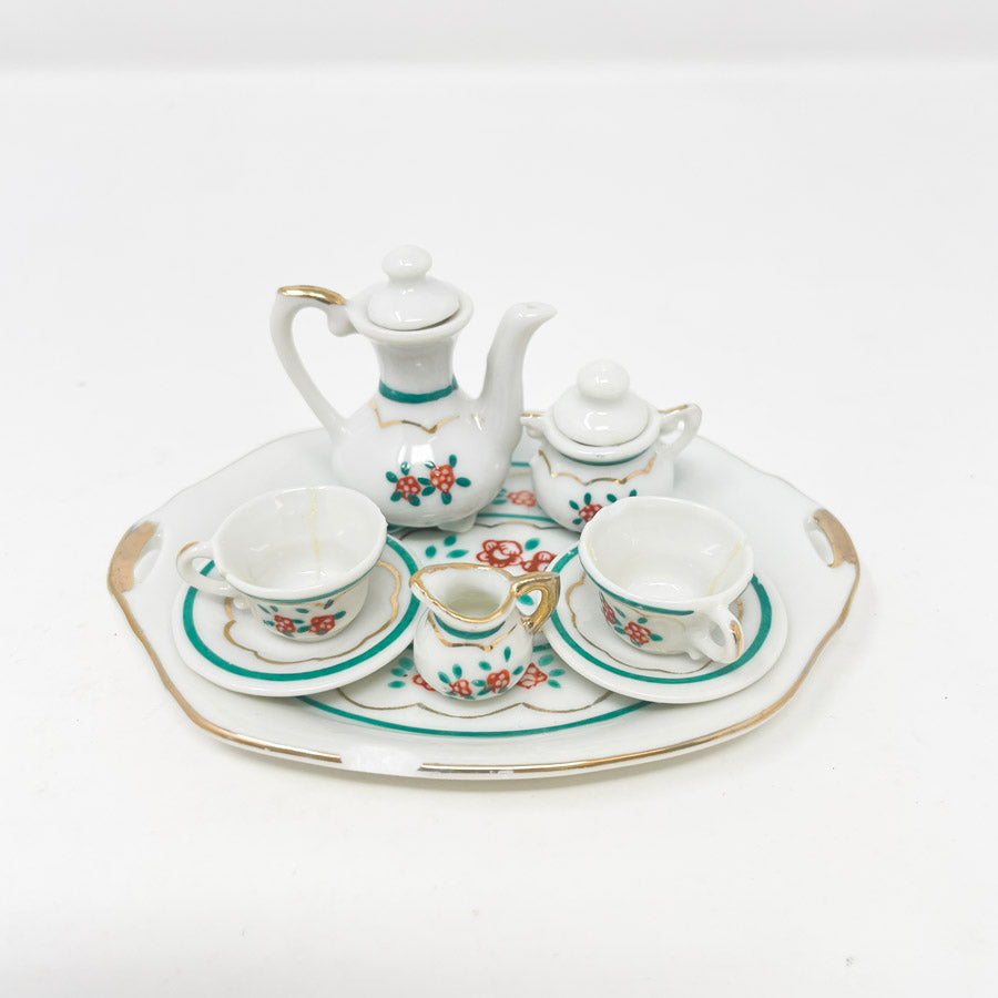 Vintage Shackman Desden Style Mini China Tea Set (Repaired)