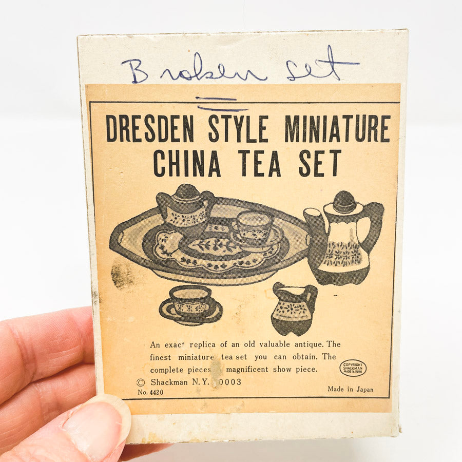 Vintage Shackman Desden Style Mini China Tea Set (Repaired)