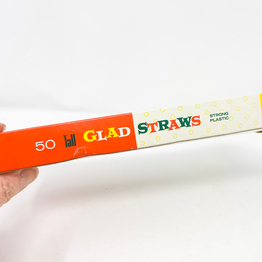 Vintage Red & White Stripe Glad Straws