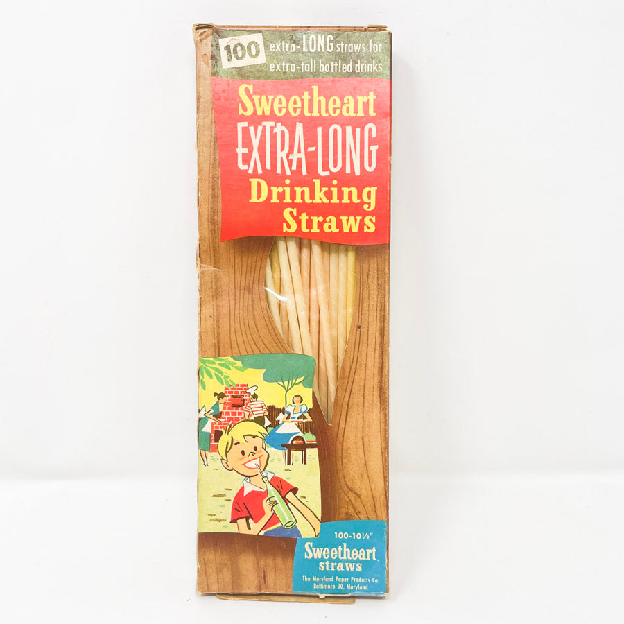 Vintage Extra Long Sweetheart Straws