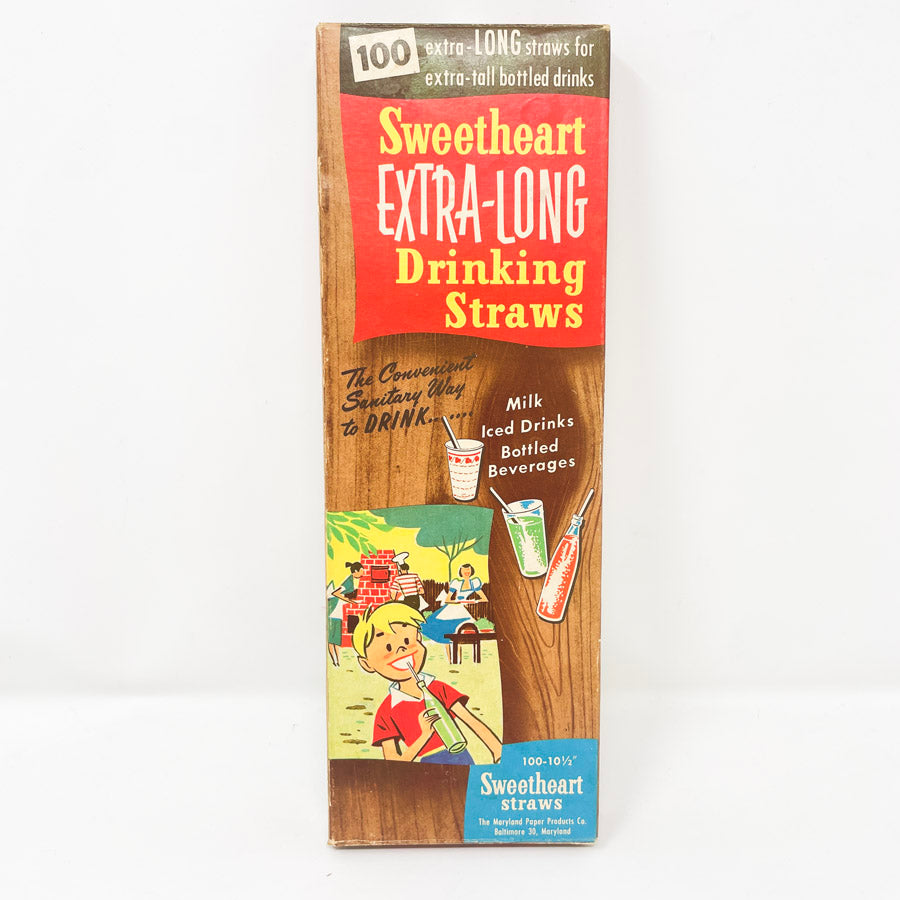 Vintage Extra Long Sweetheart Straws
