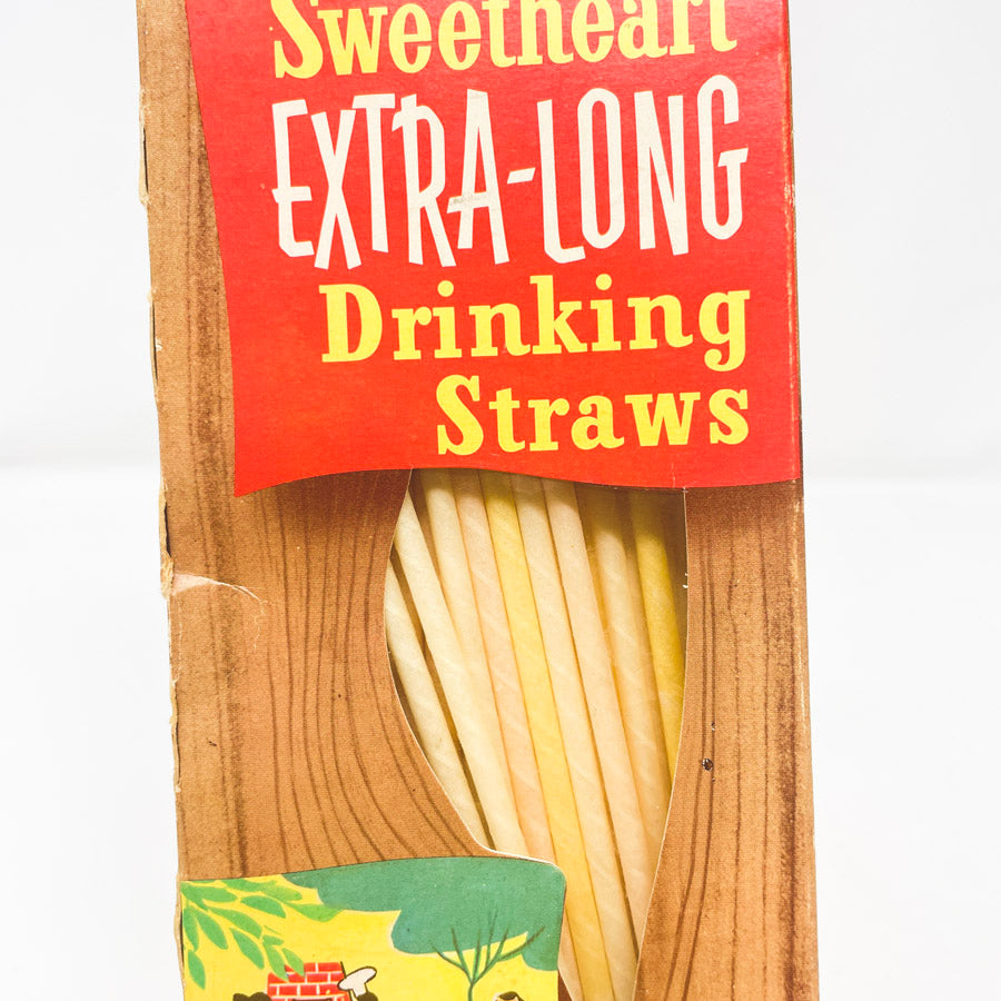 Vintage Extra Long Sweetheart Straws
