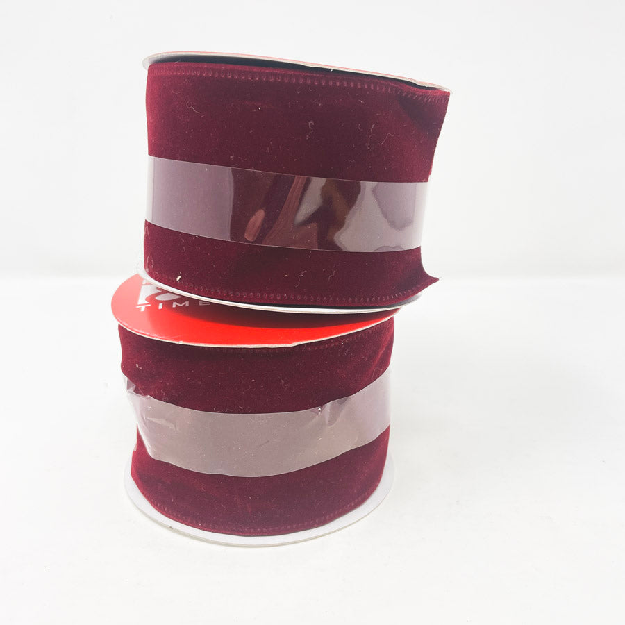 Red Velvet Wire Edge Ribbon (1)