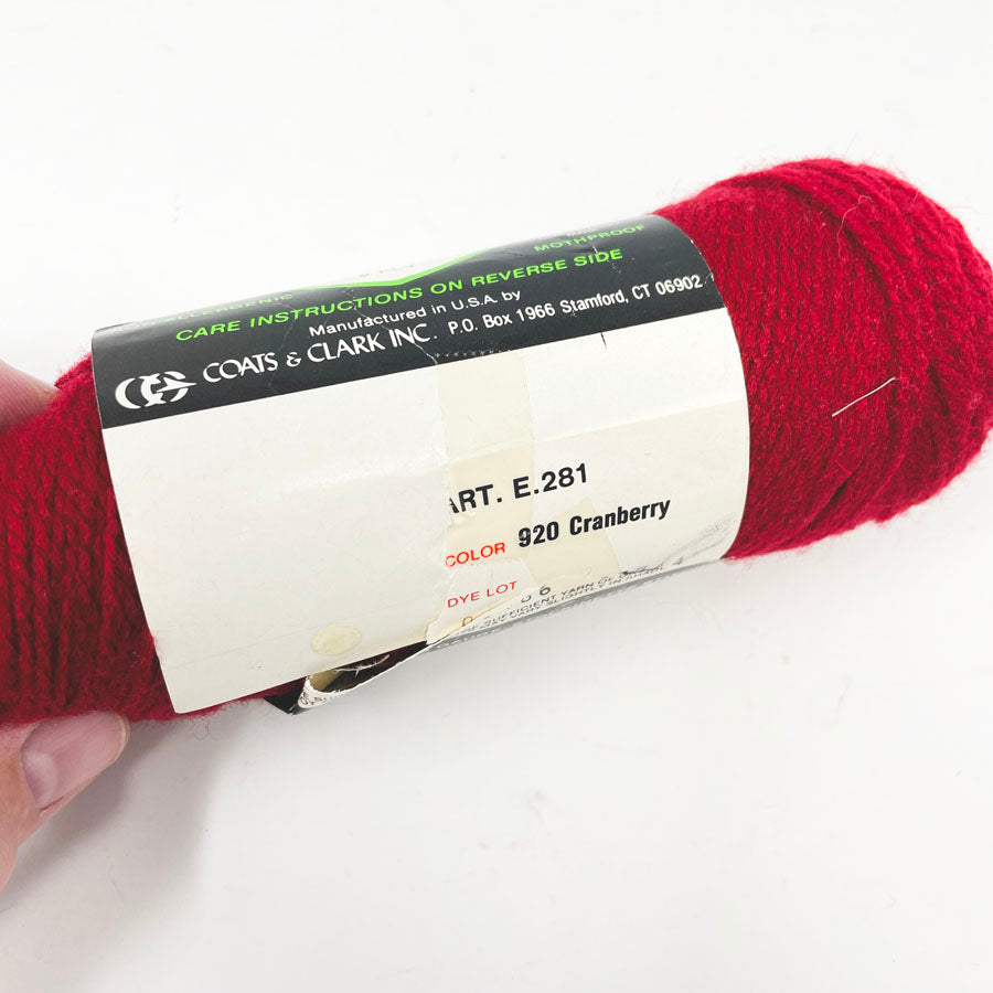 Red Heart Sport Yarn 2 oz - 920 Cranberry