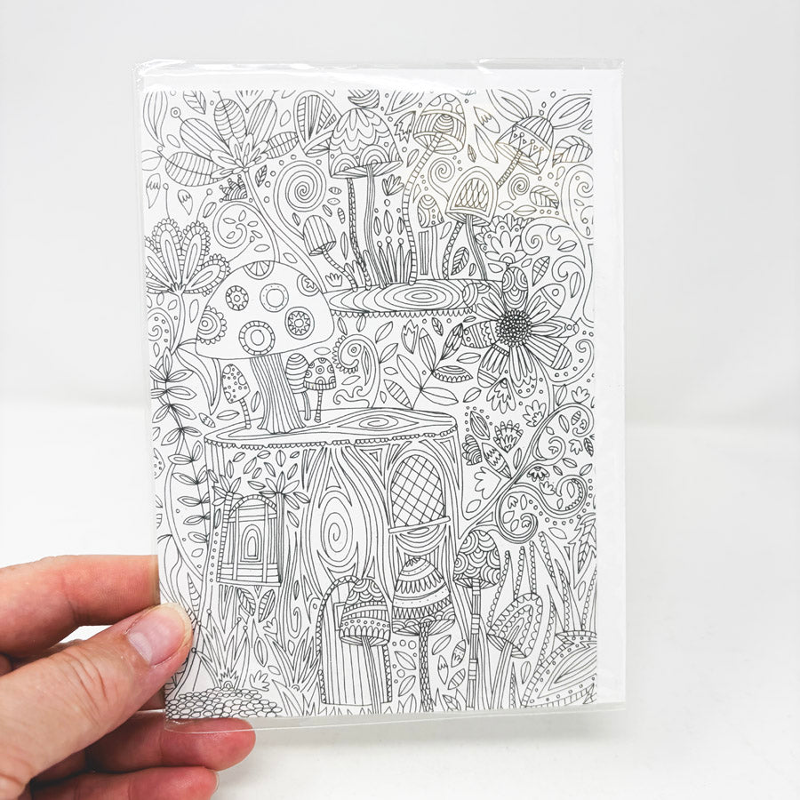 Toadstool Coloring Card by Calypso