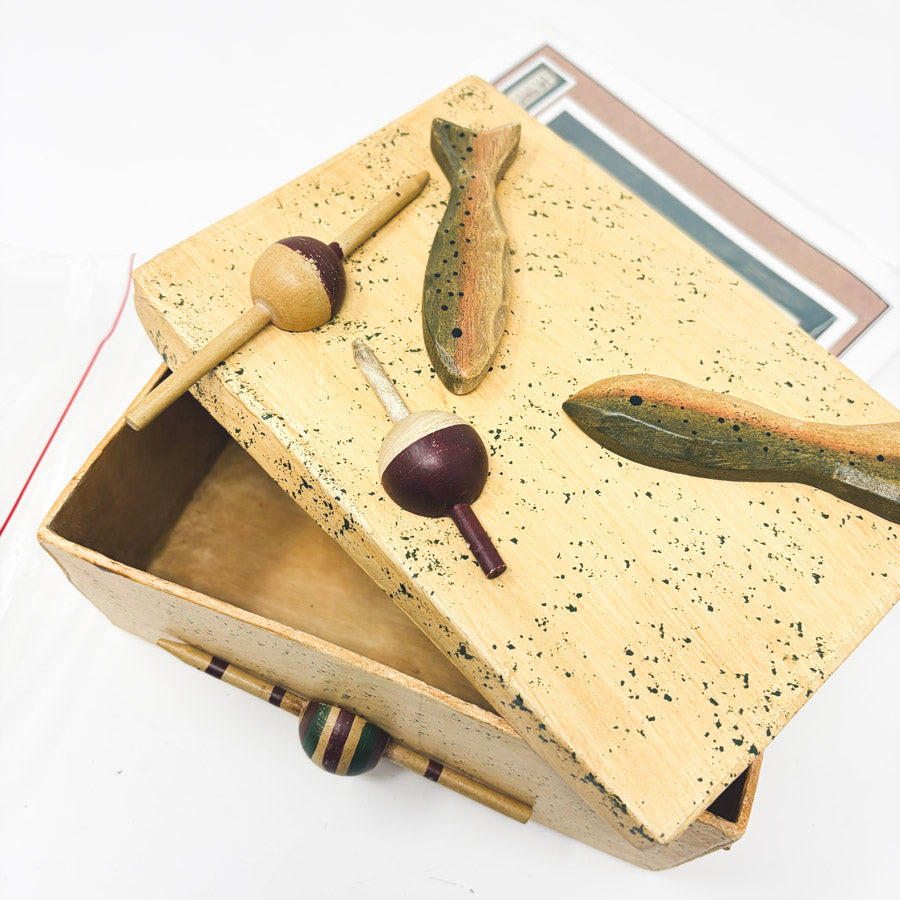 Hinzeit Charmed Bait and Tackle Cross Stitch Kit and Paper Box