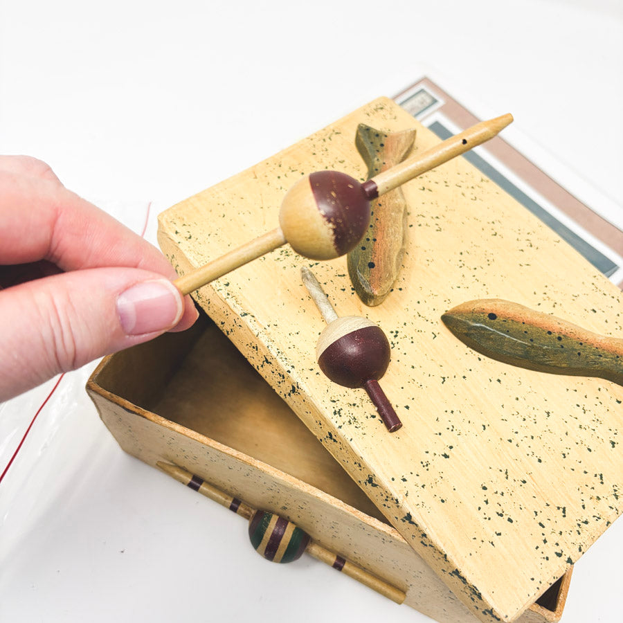 Hinzeit Charmed Bait and Tackle Cross Stitch Kit and Paper Box