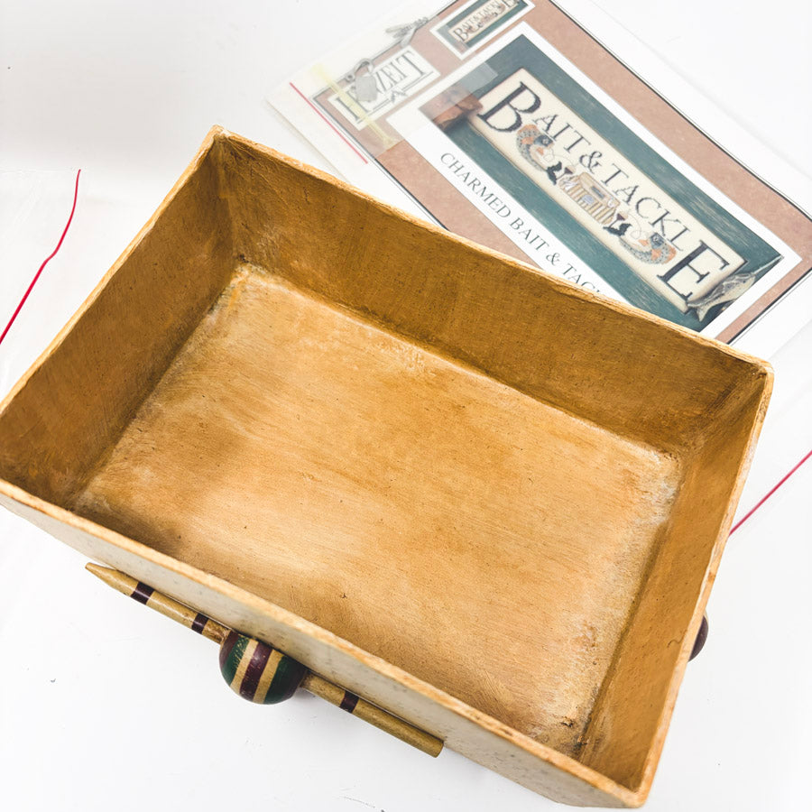 Hinzeit Charmed Bait and Tackle Cross Stitch Kit and Paper Box