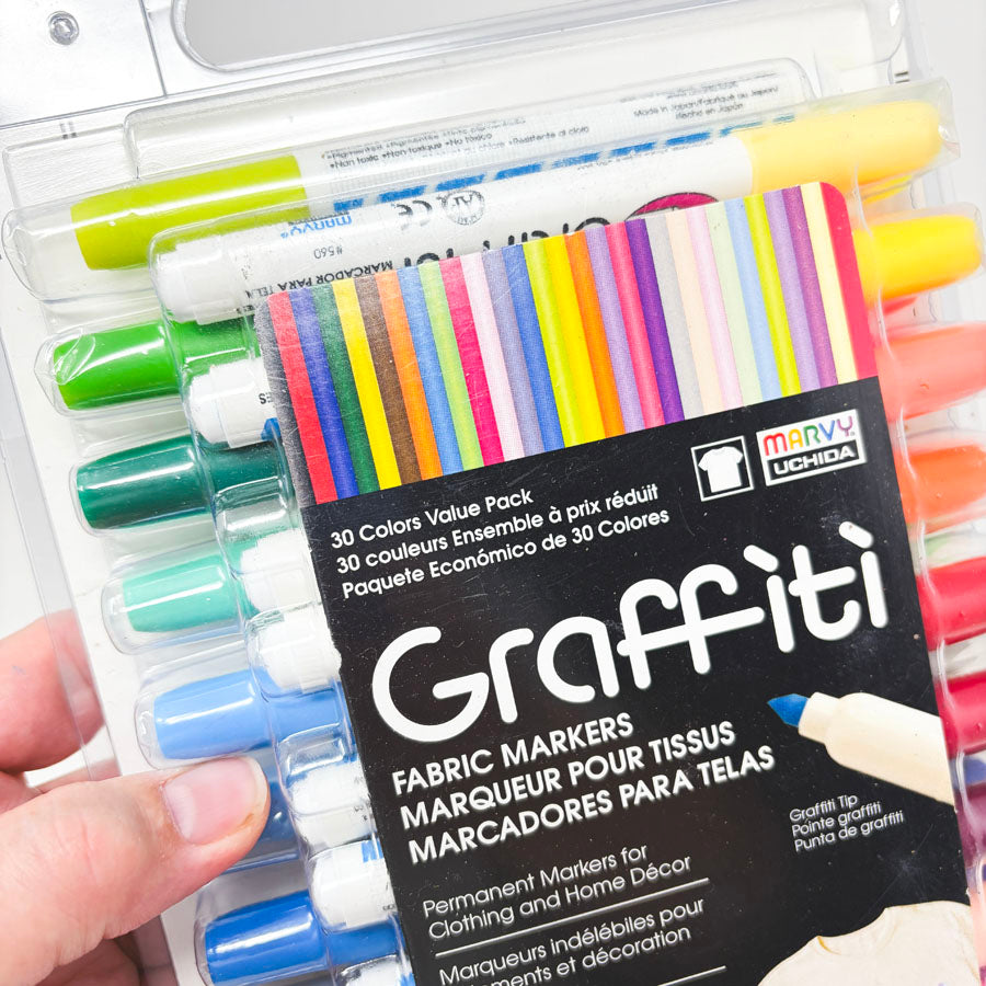 Marvy Uchida Graffiti Fabric Marker Set (30)