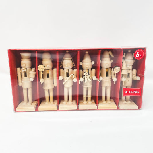 Six Mini Ready to Paint Nutcrackers by Make Market