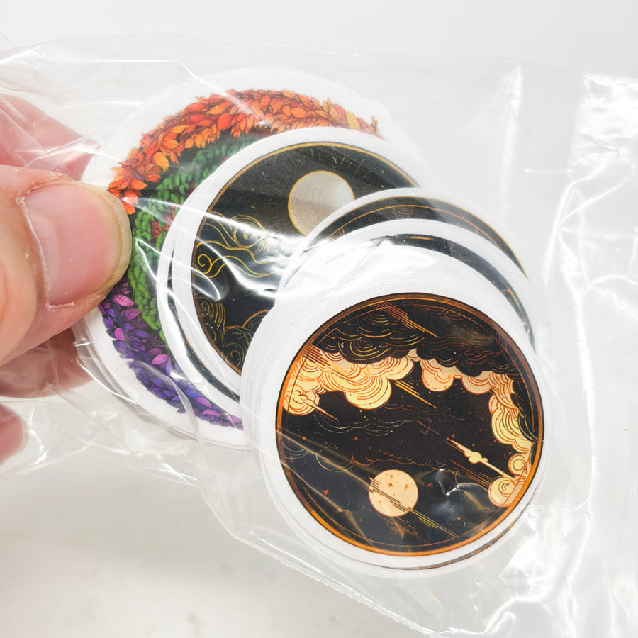 Trees & Moons Circle Sticker Bundle