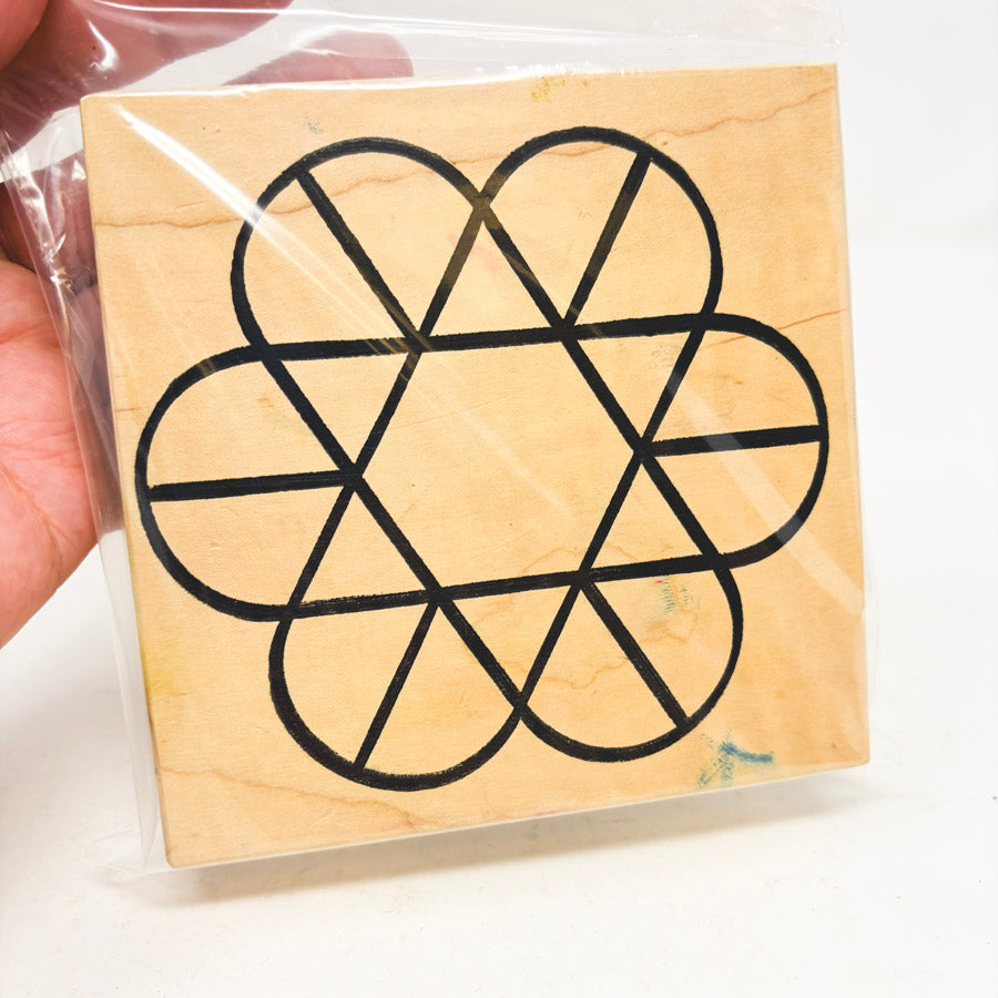 Geometric Design – Wood Back Rubber Stamp