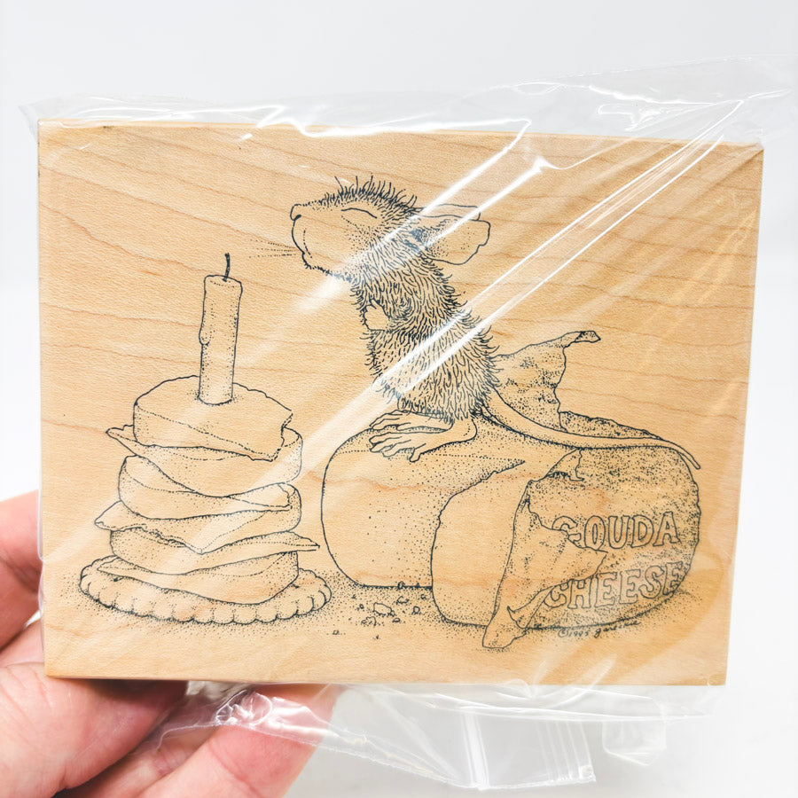 Mouse's Birthday! – Wood Back Rubber Stamp