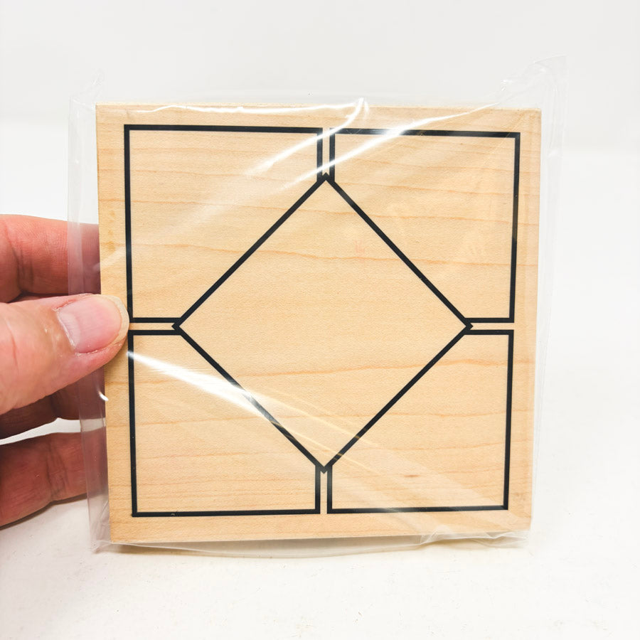 Diamond Design – Wood Back Rubber Stamp