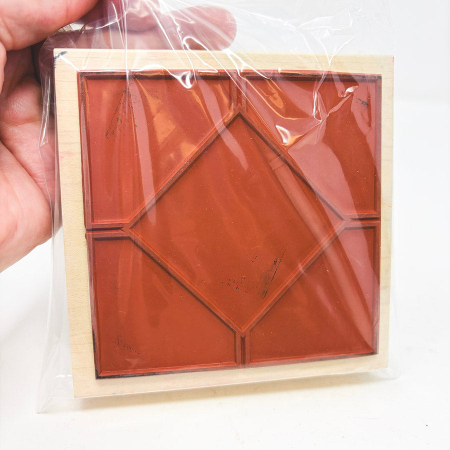 Diamond Design – Wood Back Rubber Stamp