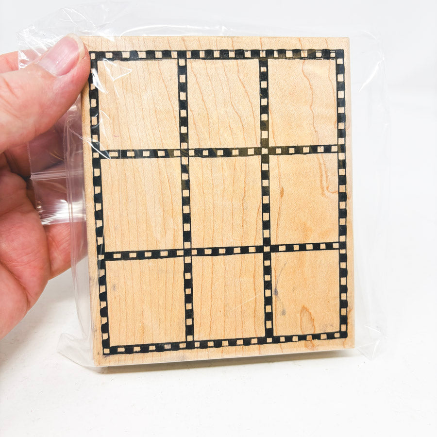 Checkered Boxes – Wood Back Rubber Stamp