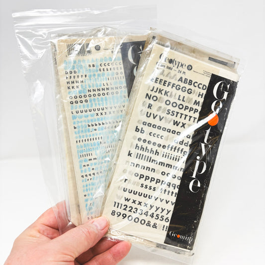 Vintage Geotype Rub on Letter Bundle