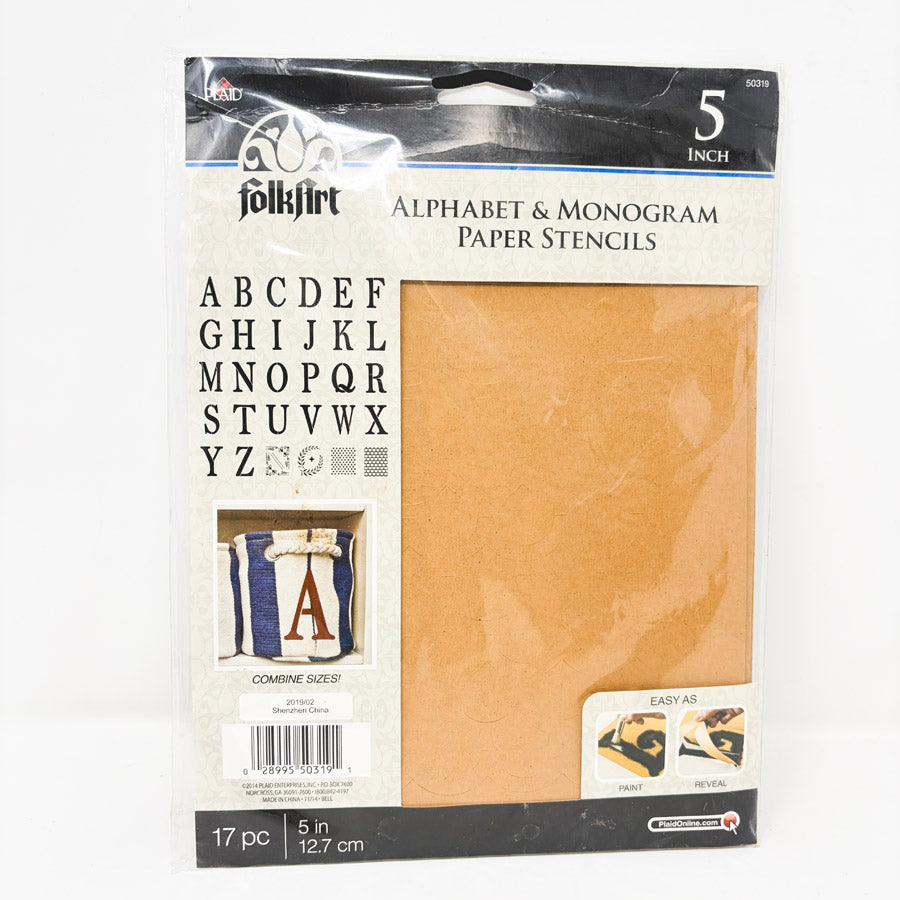 FolkArt 5" Alphabet & Monogram Paper Stencils