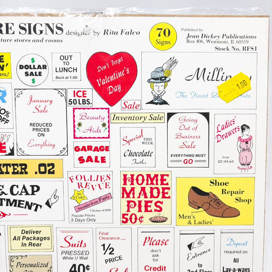 Vintage Miniatures DIY Paper Sheets - Signs or Books