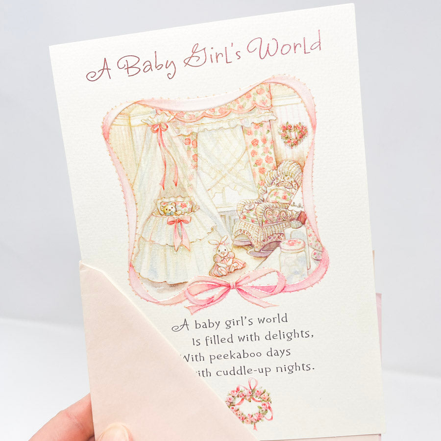Set of 3 Assorted Baby Girl Greetings Cards with Envelopes