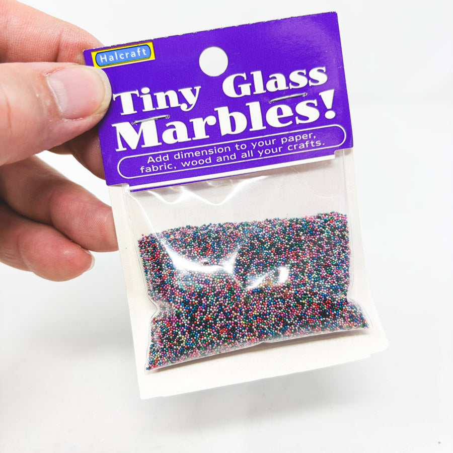 Tiny Glass Marble Micro Beads by Halcraft