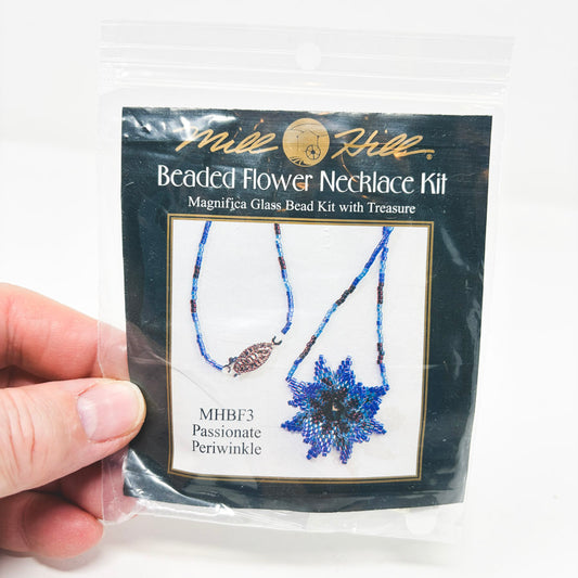 Mill Hill Beaded Flower Necklace Kit – Passionate Periwinkle