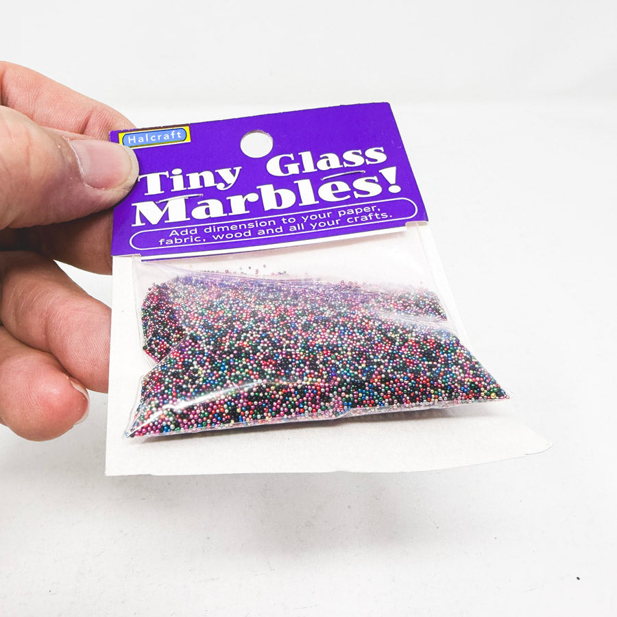 Tiny Glass Marble Micro Beads by Halcraft