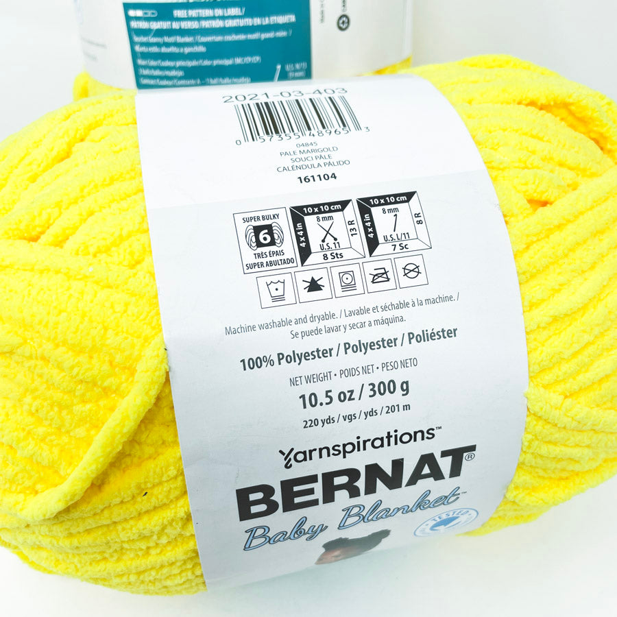Pale Marigold Big Ball Bernat Blanket Yarn 10.5 oz (1)