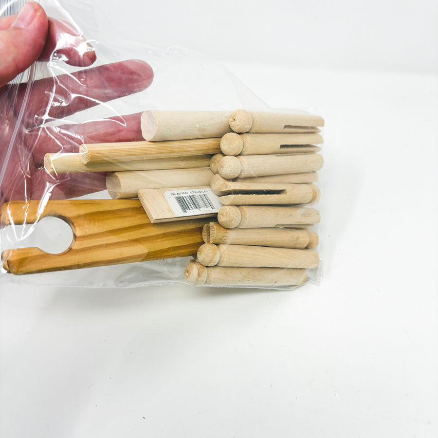 Clothes Pins, Dowel, Stick Shuttles, etc Unfinished Wood Bundle