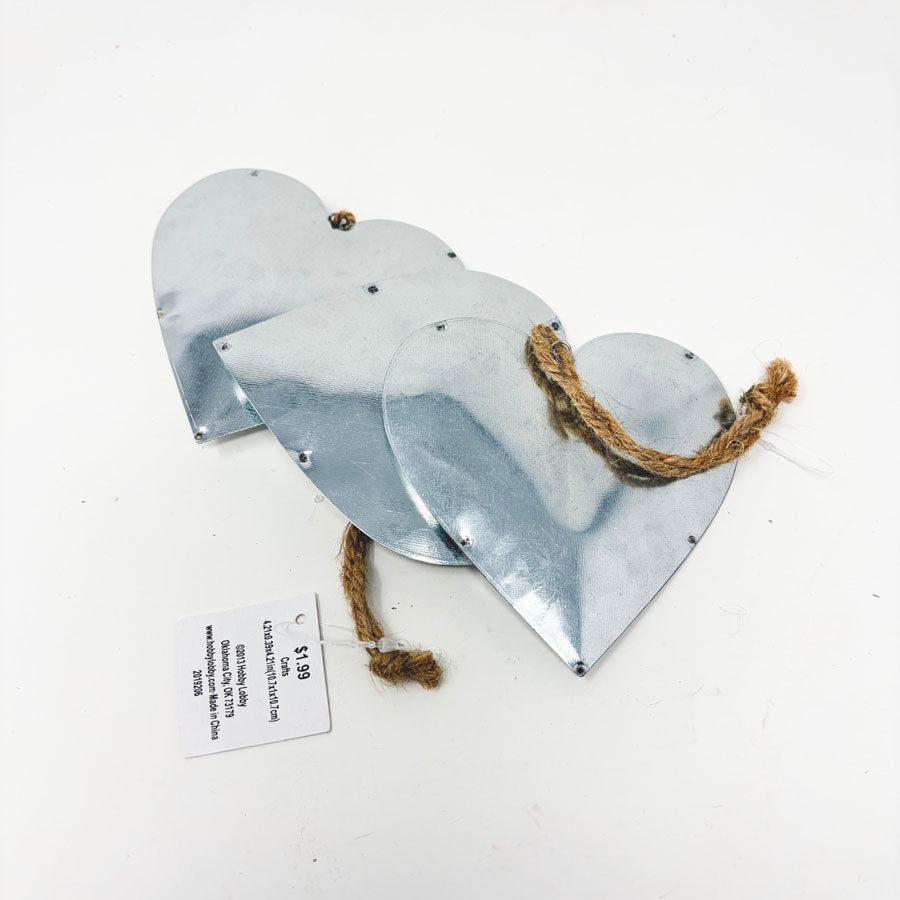 Galvanized Metal Puffed Heart Decor