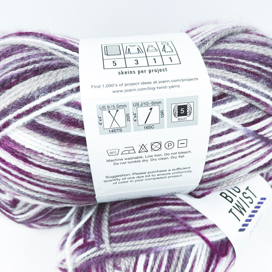 Purple Multi Big Twist Classic Yarn 8 oz (1)