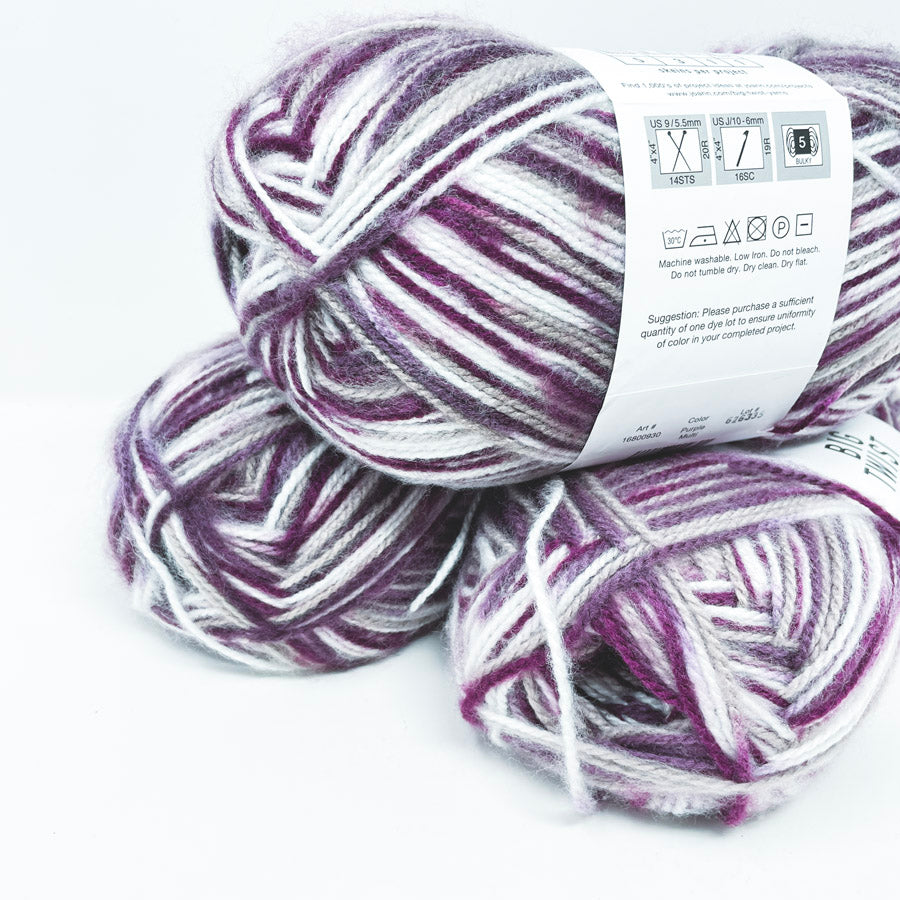 Purple Multi Big Twist Classic Yarn 8 oz (1)