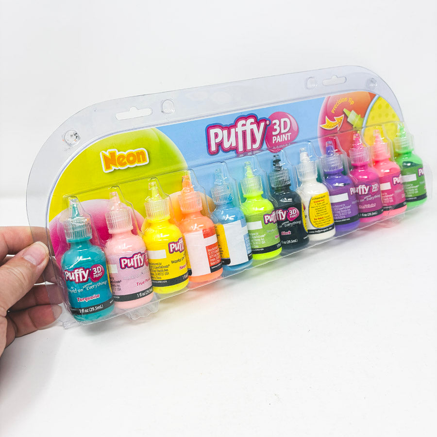 Tulip Puffy 3D Paint Neon Colors Set of 12