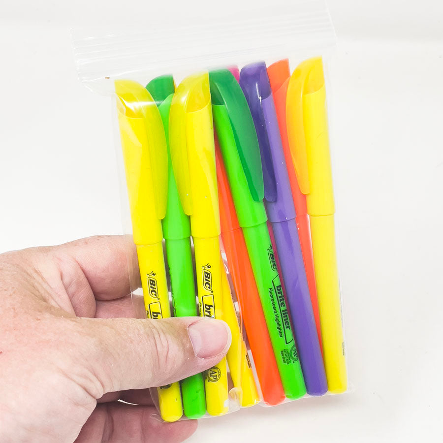 Pack of 10 Asst. Thin Highlighters