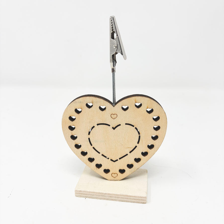 Unfinished Wooden Heart Photo Holder