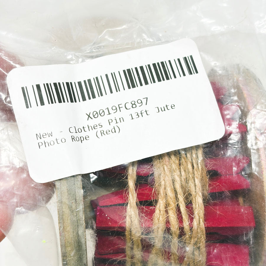 Clothes Pin Jute Photo Rope