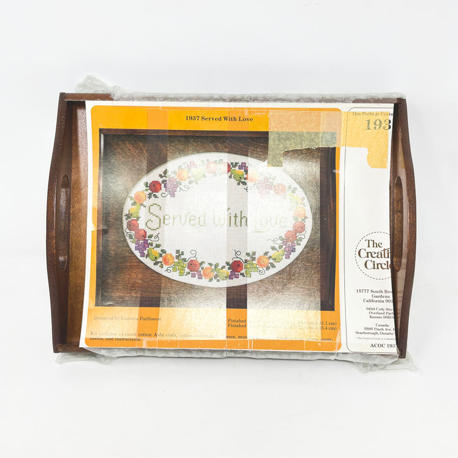 Served With Love Cross-Stitch Tray Kit by The Creative Circle