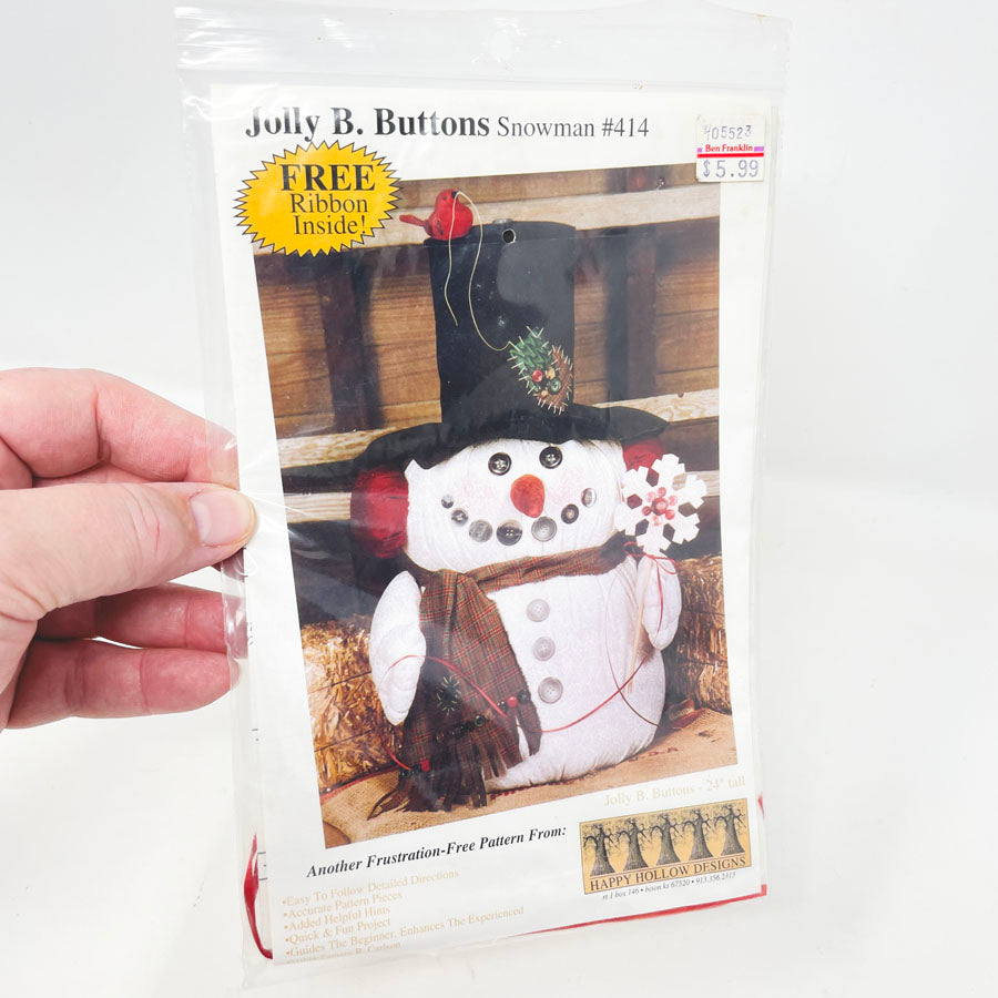 Snowman Sewing Pattern by Jolly B. Buttons