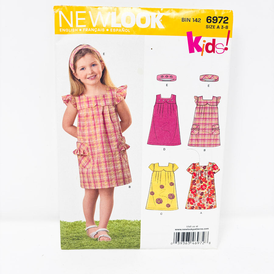 Kids New Look Sewing Pattern - 6972 Dress – Size 3-8