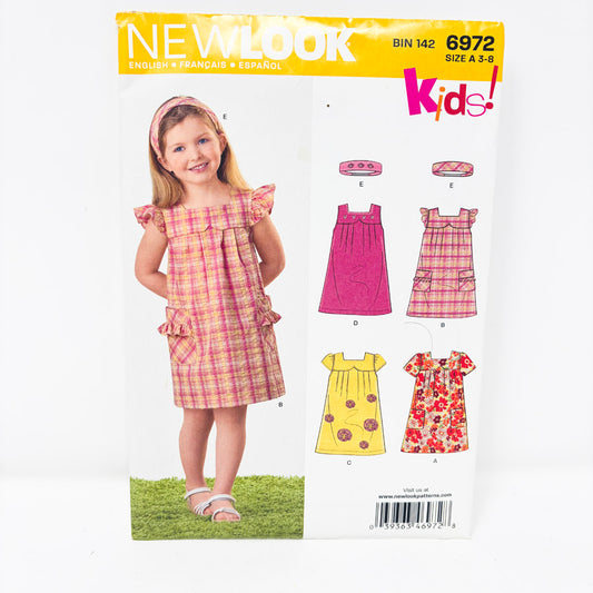 Kids New Look Sewing Pattern - 6972 Dress – Size 3-8