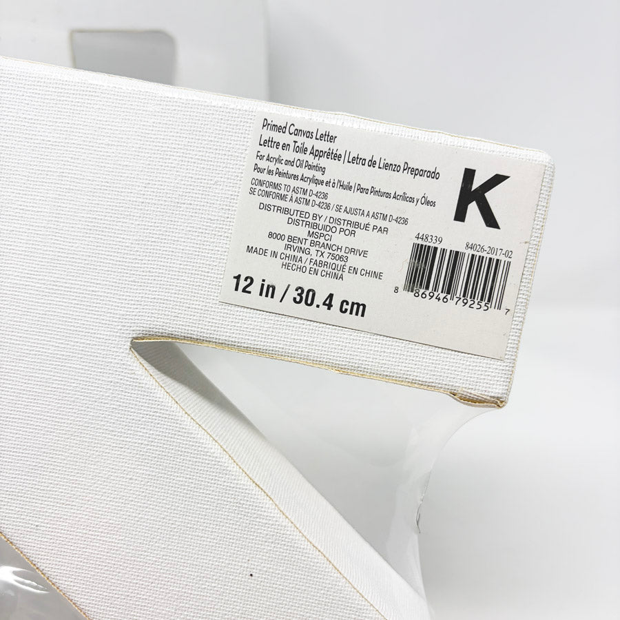 Canvas Ready to Paint Letter 12" (1)