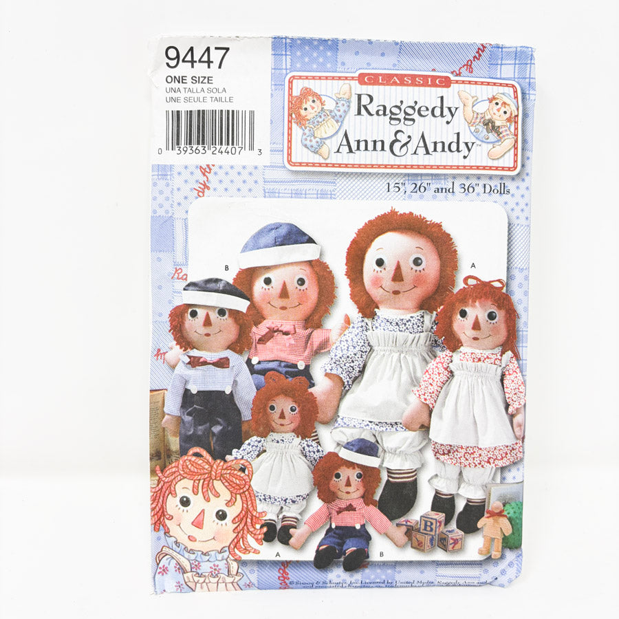 Simplicity Sewing Pattern - 9447 Raggedy Ann & Andy Doll and Clothes