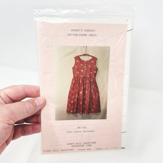 Women's Country Button Front Dress Pattern