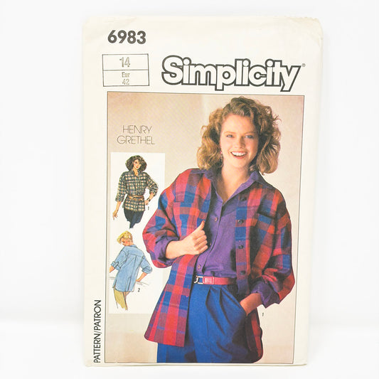 1985 Simplicity Sewing Pattern - 6983 Shirt - Size 14