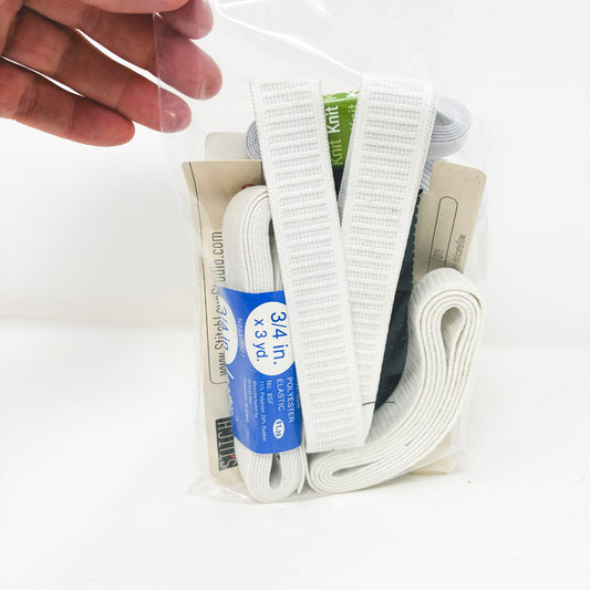 Big Bundle of B&W Elastic (6x9 Bag)