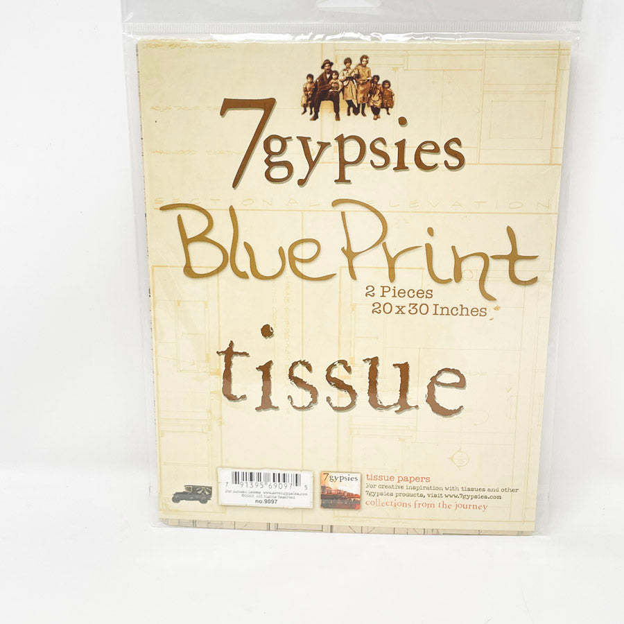 7 Gypsies Haberdasherie Tissues--Blue Print