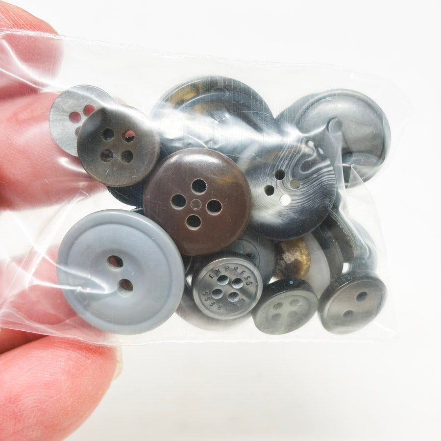 Mini Bag of Brown and Gray Buttons