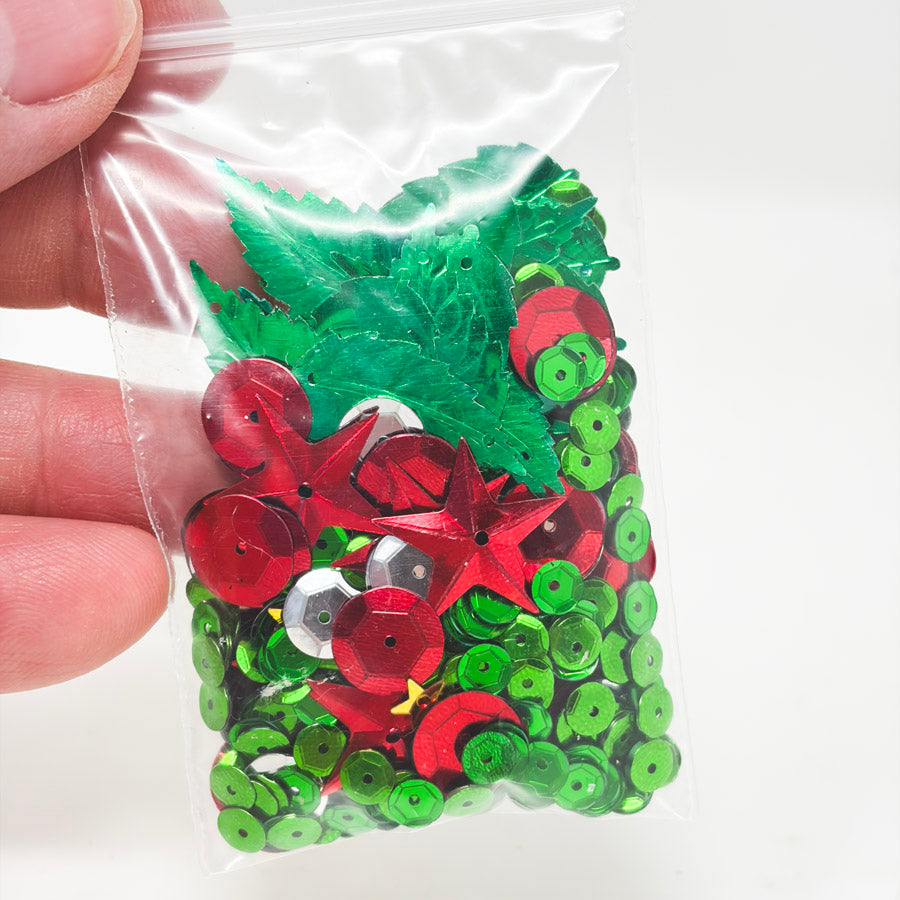 Red and Green Asst. Sequins