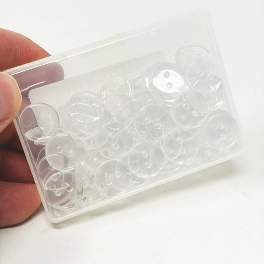 Box of Clear Plastic Buttons