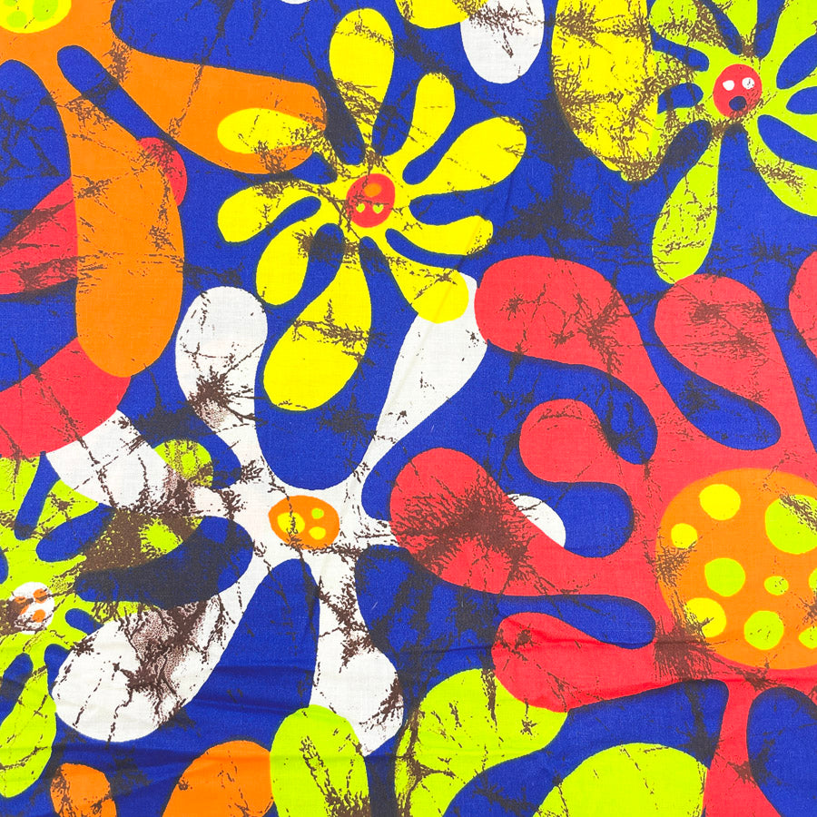 3 Yds x 42" Funky Floral Cotton Fabric